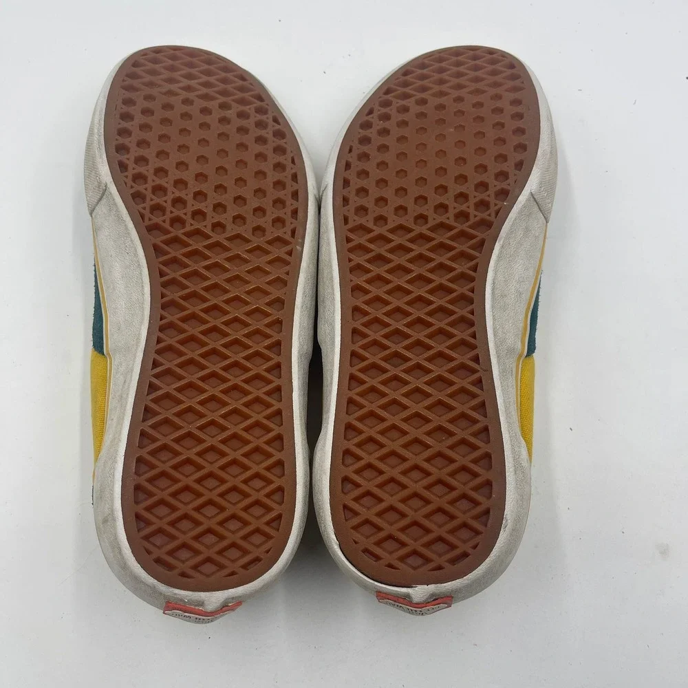 Vans Era Pro Skate Shoes Teal Yellow Suede Canvas Men Size 10.5‎ Low Top